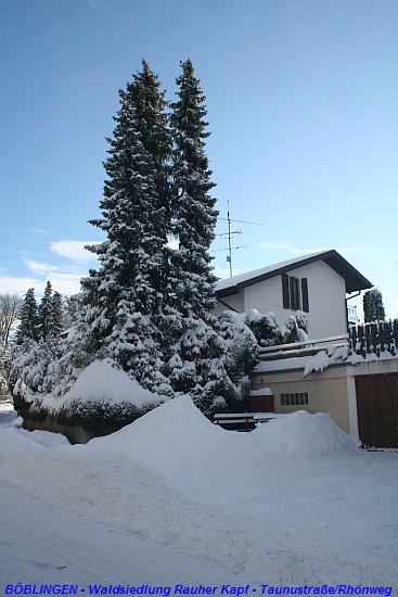 BÖBLINGEN-RAUHER KAPF > Waldsiedlung - Schneespaziergang am 26. Dezember 2010 > Taunusstraße/Rhönweg