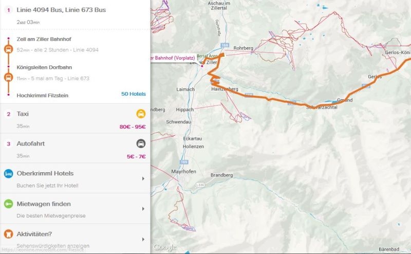 Bus nach Gerlos Isserkogel