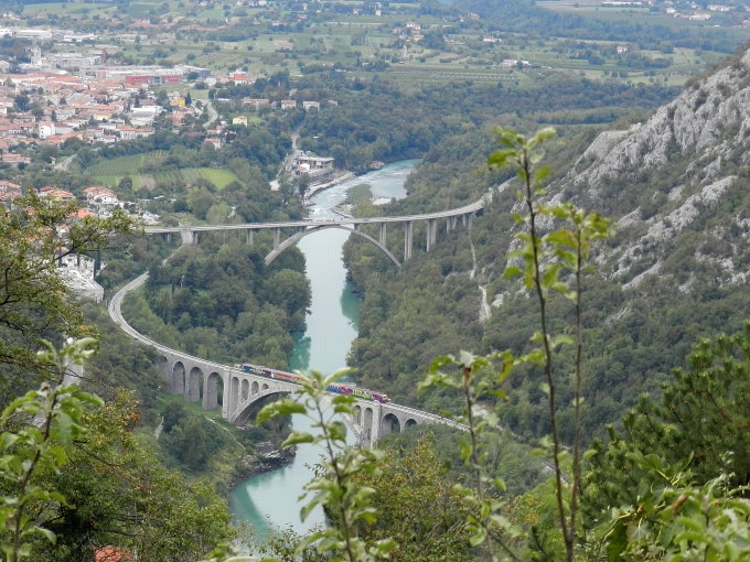 Solkan > Eisenbahnbrücke