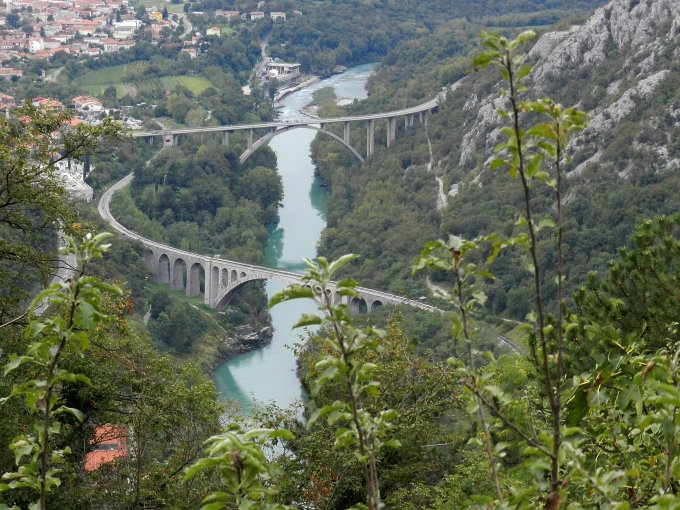 Solkan > Eisenbahnbrücke