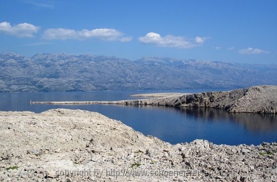 Blick von Pag zum Velebit.