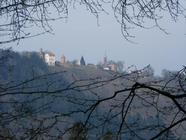 Neckarsteinach Blick auf den Dilsberg