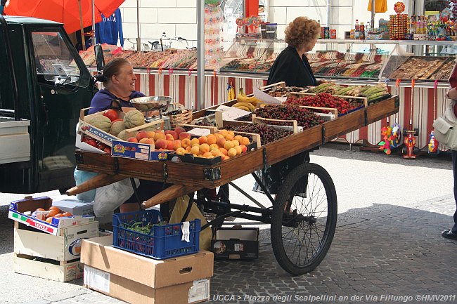 LUCCA > Piazza degli Scalpellini > Marktstand