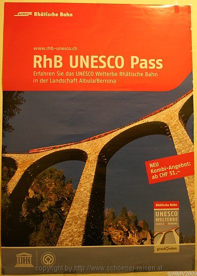 RHÄTISCHE BAHN > Plakat zum Unesco-Welterbe