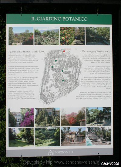 INSEL MADRE > Botanischer Garten > Lageplan mit Thema Tornado 2006