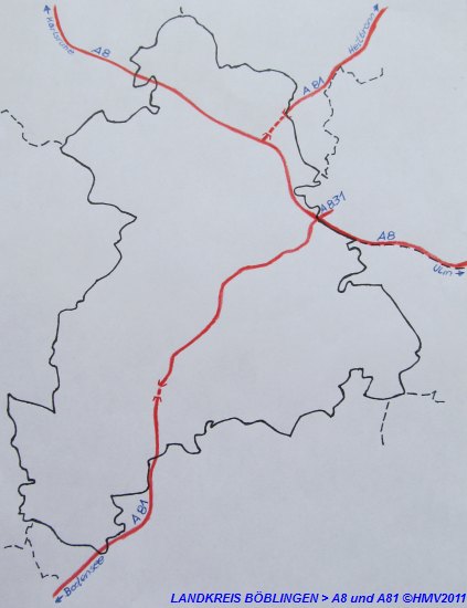 LANDKREIS BÖBLINGEN > A8/A81 kreuzen den Landkreis