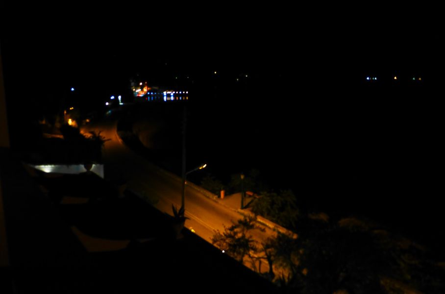 GR:Korfu>Hotel>Blick vom Balkon bei Nacht