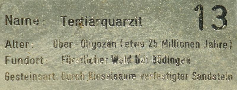 D:Hessen>Büdingen>Altstadtparkplatz>Tertiärquarzit2>Schild