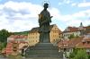 CZ: Cesky Krumlov (Okres Cesky Krumlov) >  moderner Nepomuk auf der Lazebnicky Most