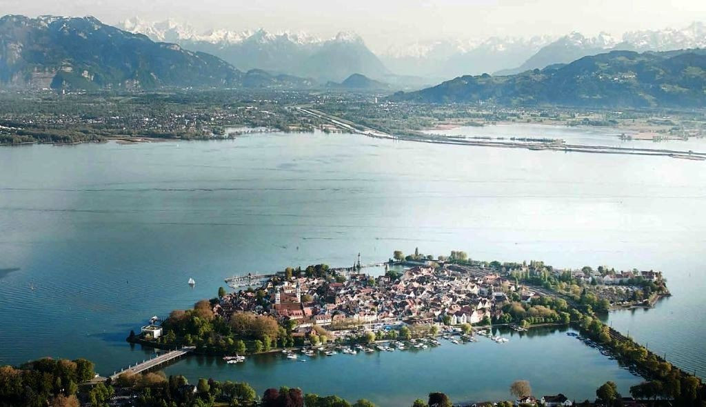 Lindau>Blick über die Insel zum Rheindelta