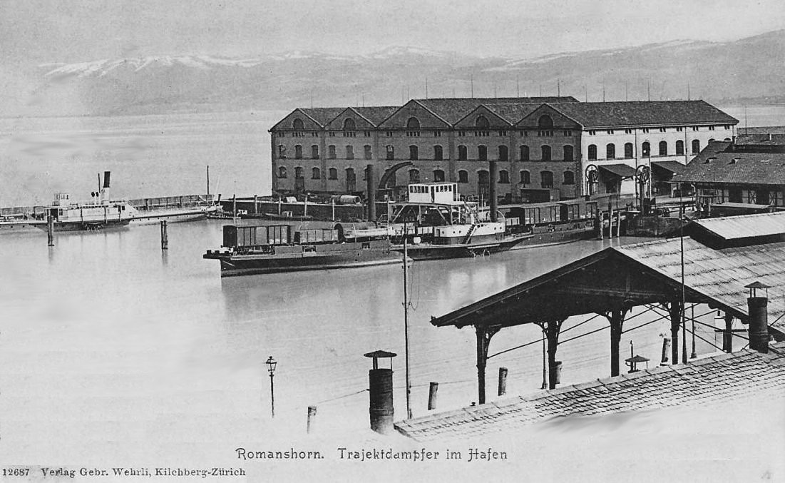 Lindau>alte Ansichtskarte mit Trajekt 2