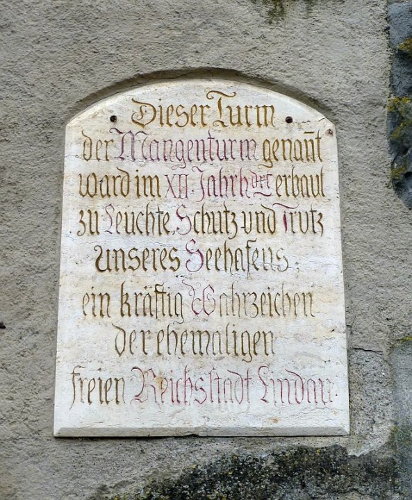 Lindau>Hafen>Mangturm>altes Schild