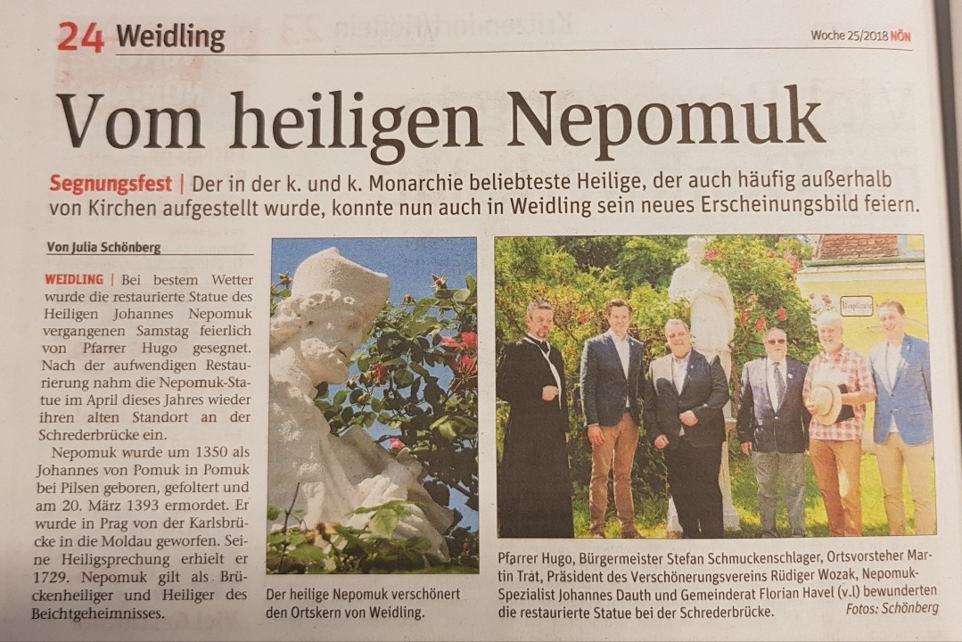 Nepomuk Weidling Zeitungsartikel