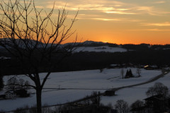 Sonnenuntergang im Winter am Irschenberg