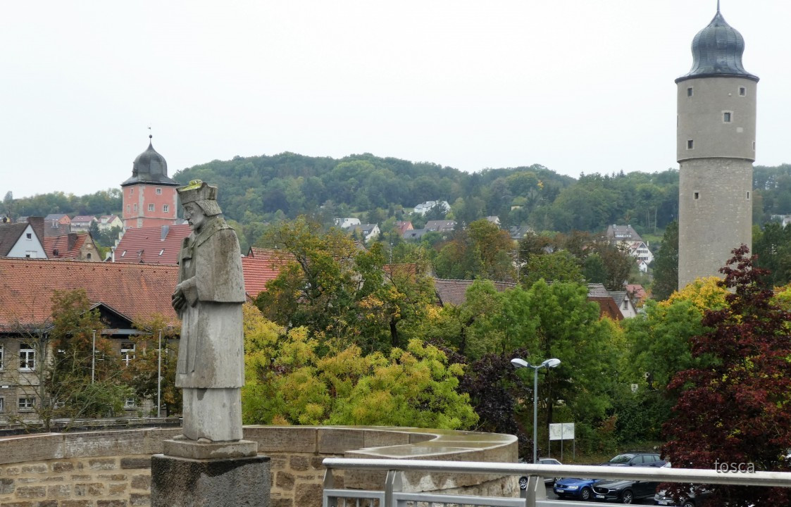 Nepomuk - Alte Mainbrücke in Ochsenfurt