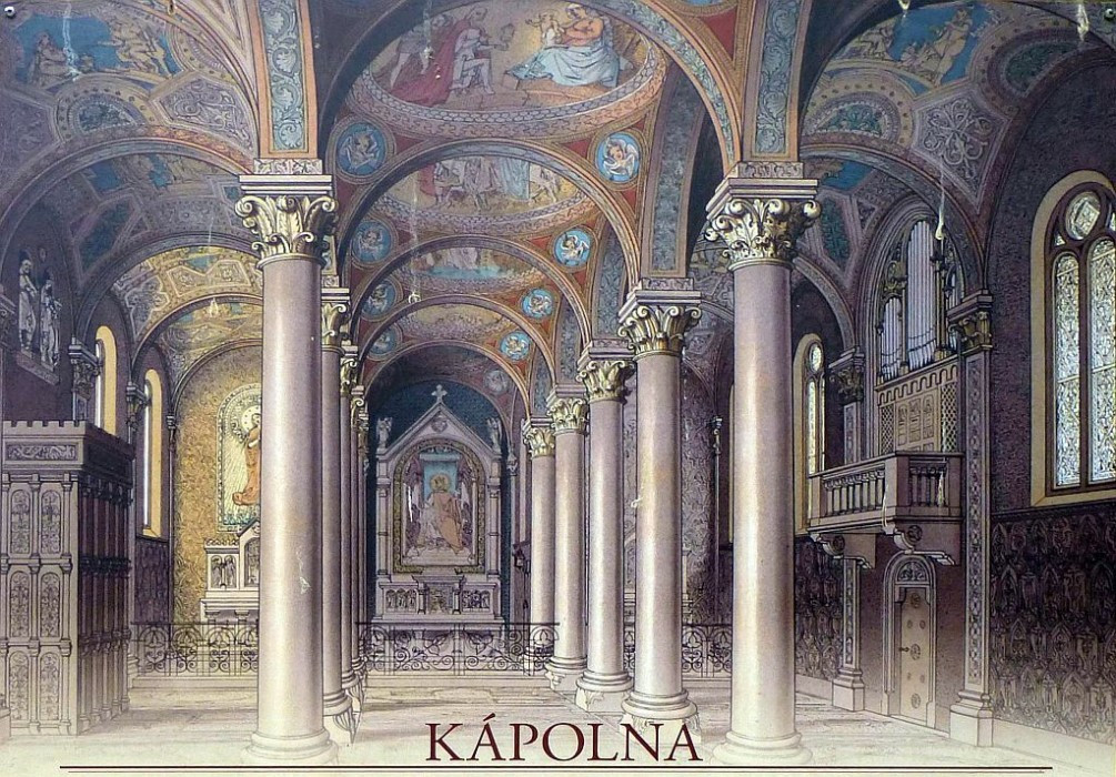 Alcsút, Schloss, Kapelle, frühere Innenansicht
