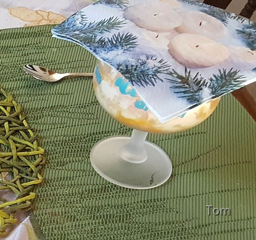 Süße Pfirsich Tiramisu