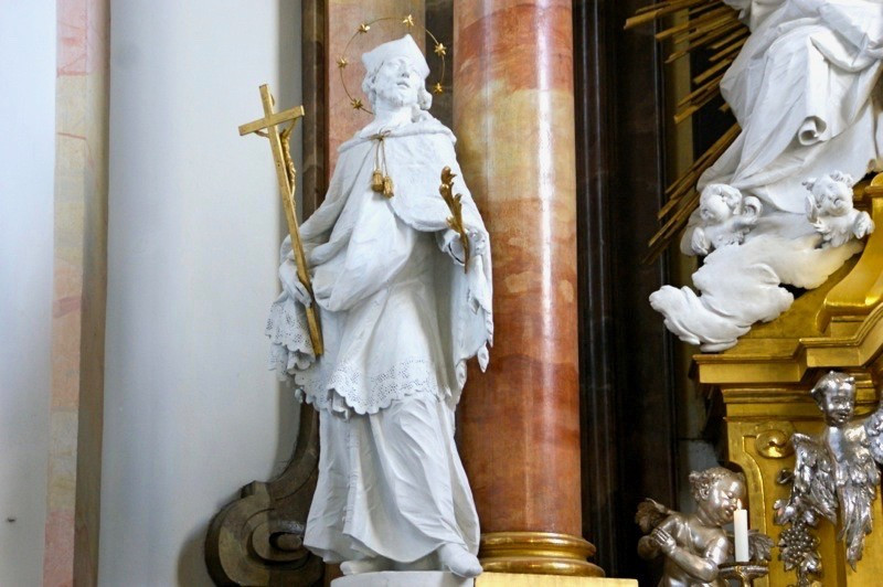 D: Starnberg  Kreisstadt Oberbayern St. Joseph Kirche Nepomuk-Statue  