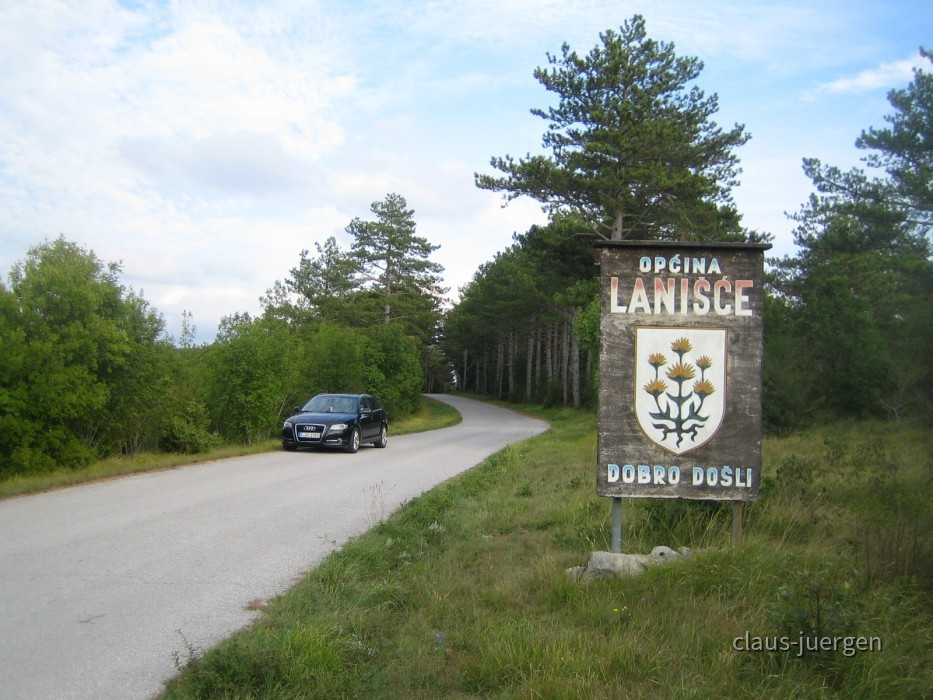 Grenze Kroatien Slowenien Lanisce Buzet