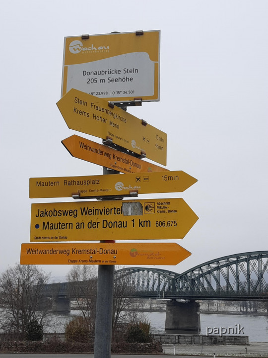 Wegweiser Krems/Stein