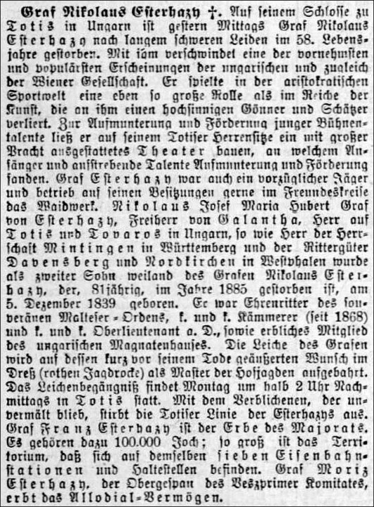 9.5.1897 Weltblatt + Nikolaus Esterhazy