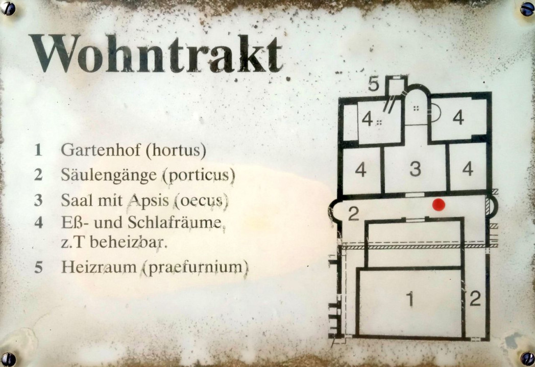 Villa Haselburg Wohntrakt Schild