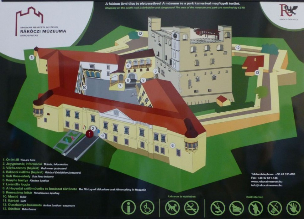 Sárospatak > Zeichnung von Burg und Schloss