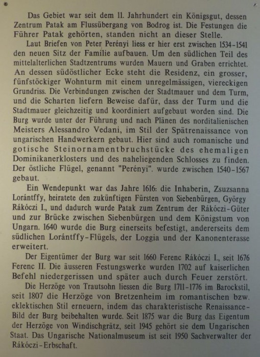 Sárospatak > Burggeschichte