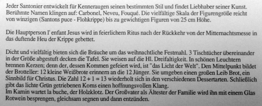 Krippe aus der Provence Text2