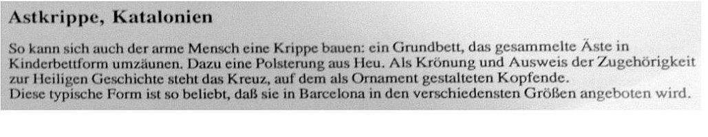 Astkrippe aus Katalonien Text