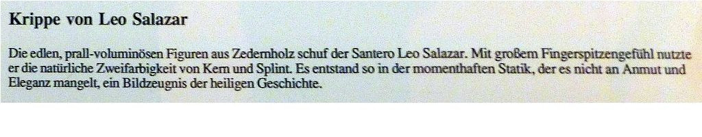 Künstlerkrippe von Leo Salazar Text