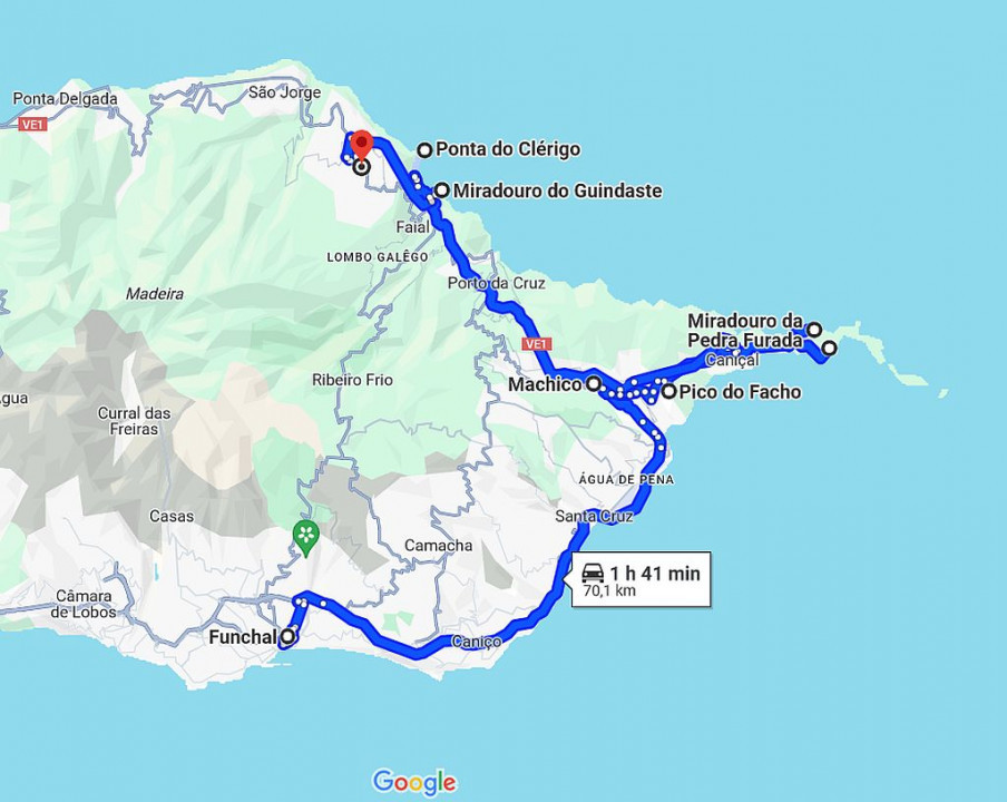 Madeira, Route
