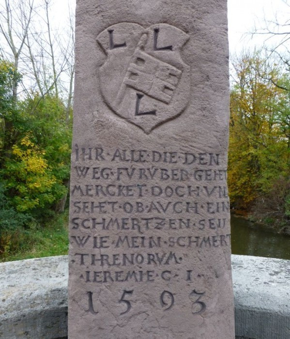 Lauda>Tauberbrücke>Kreuz>Bibelspruch