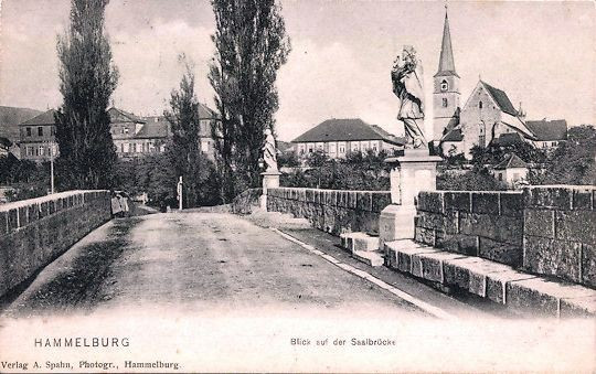 Hammelburg>Nepomuk auf der alten Saalebrücke