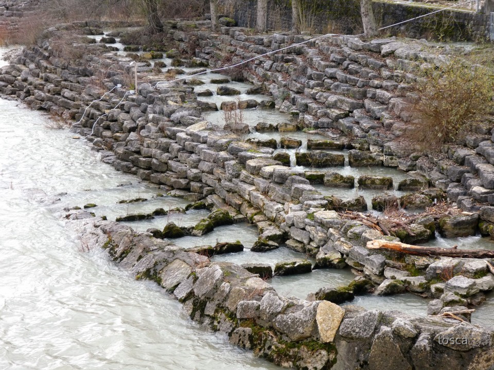 Fischaufstiegsgewässer beim Flusskraftwerk am Hochrhein
