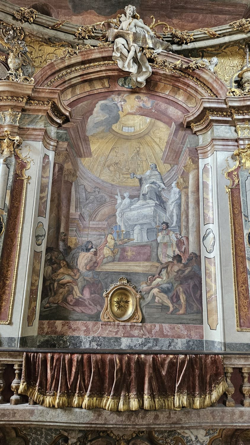 097_Wandfresko 1_Verehrung des Grabes im Prager Veitsdom_Asamkirche