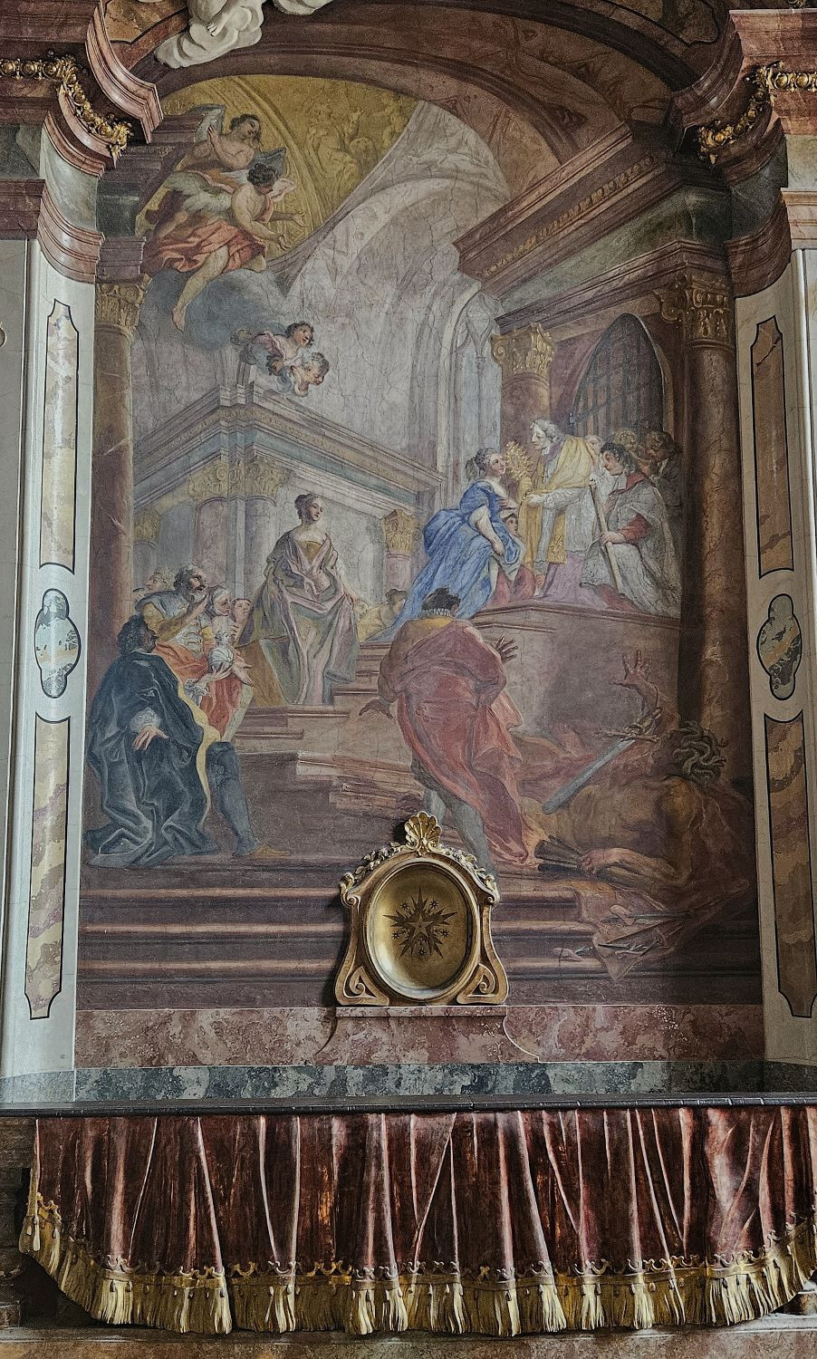 101_Wandfresko 2_Verehrung der Zungenreliquie_Asamkirche